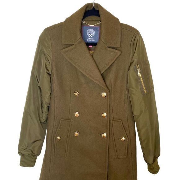 vince Camuto Double Breasted Wool Military Style Peacoat - Picture 2 of 14